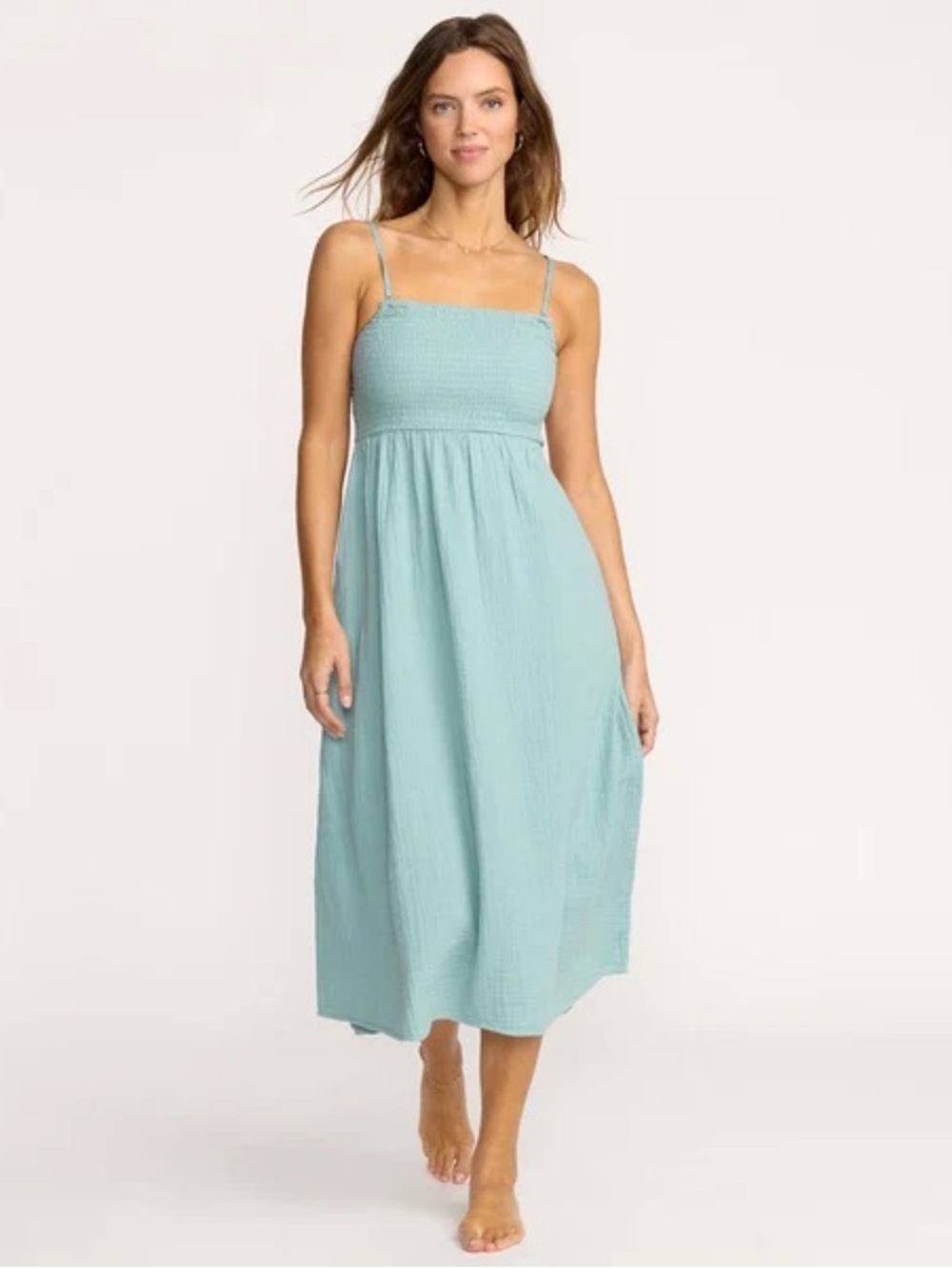Off the coast dress in blue fog